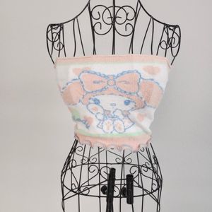 Sanrio My Melody Pink Knit Coquette Tube Top